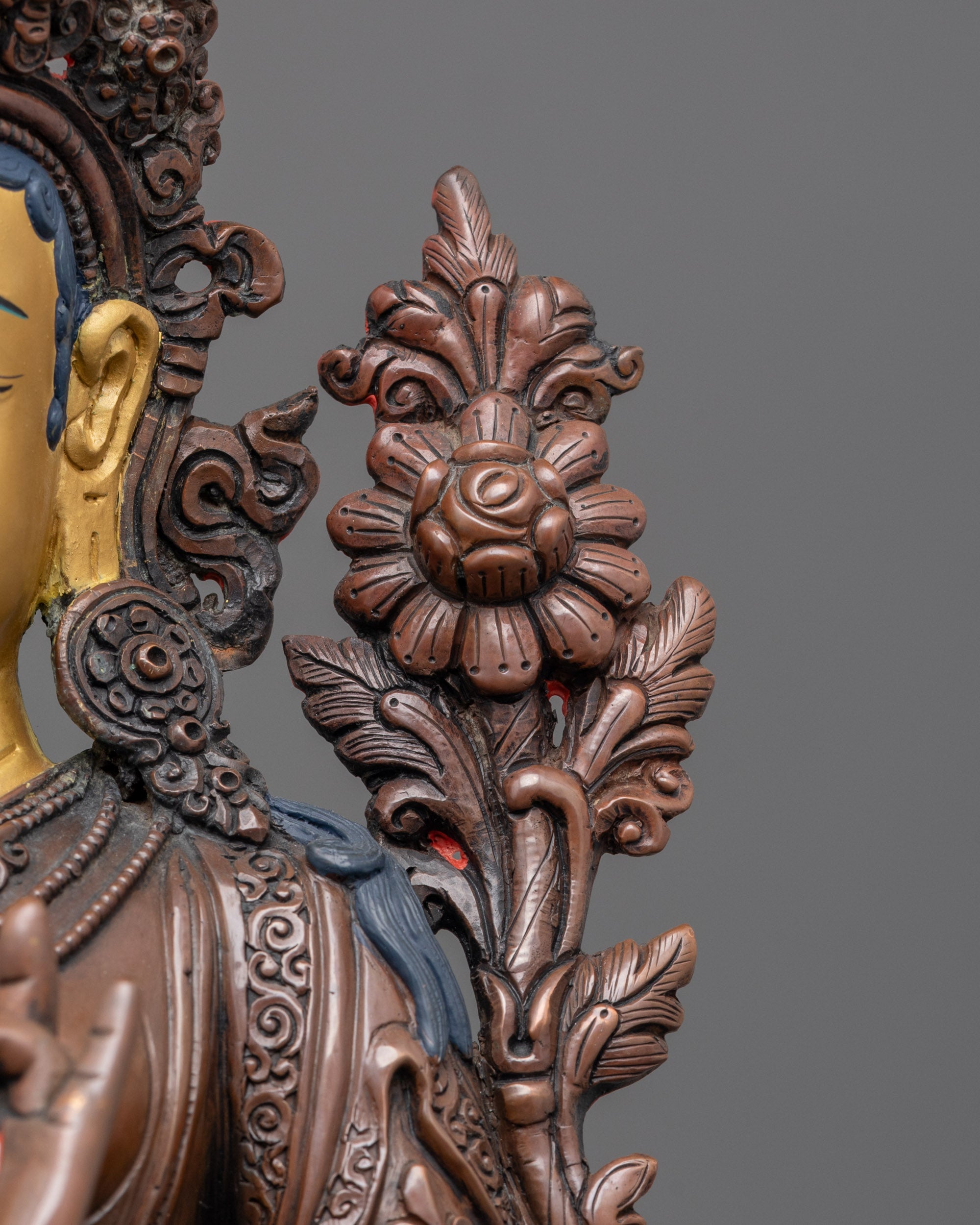 Oxidized Devi White Tara Statue | Traditional Longevity Goddess