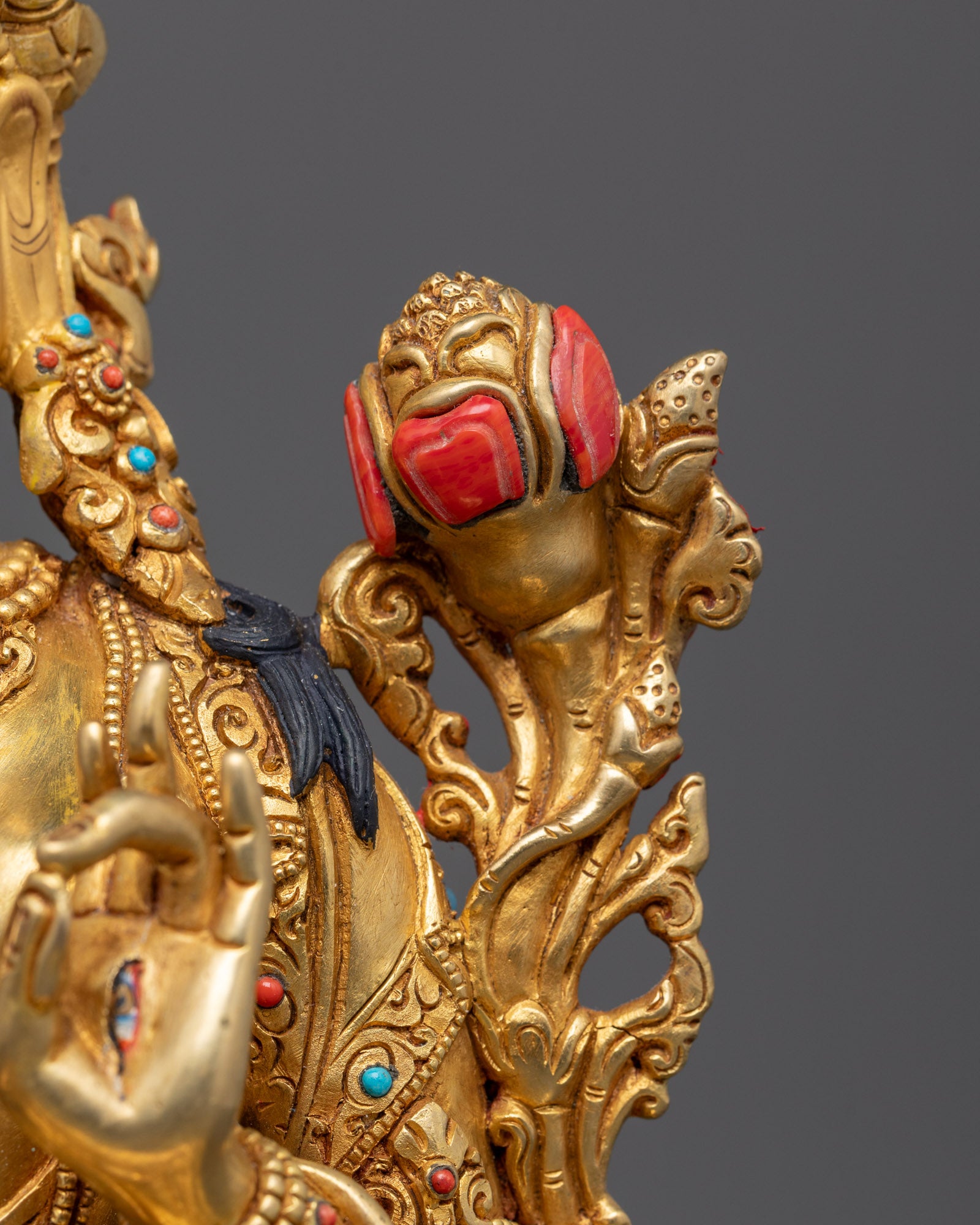 White Tara Sculpture | Nepalese Fire-Gilded Gold Body