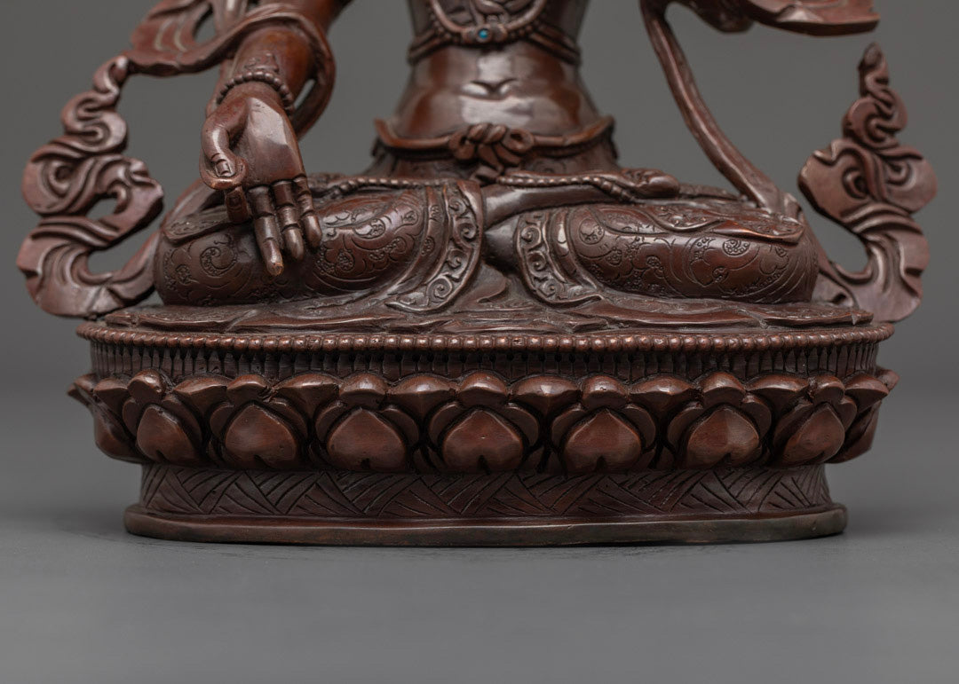 Hand-carved White Tara Statue | Tibetan Buddhist Artwork