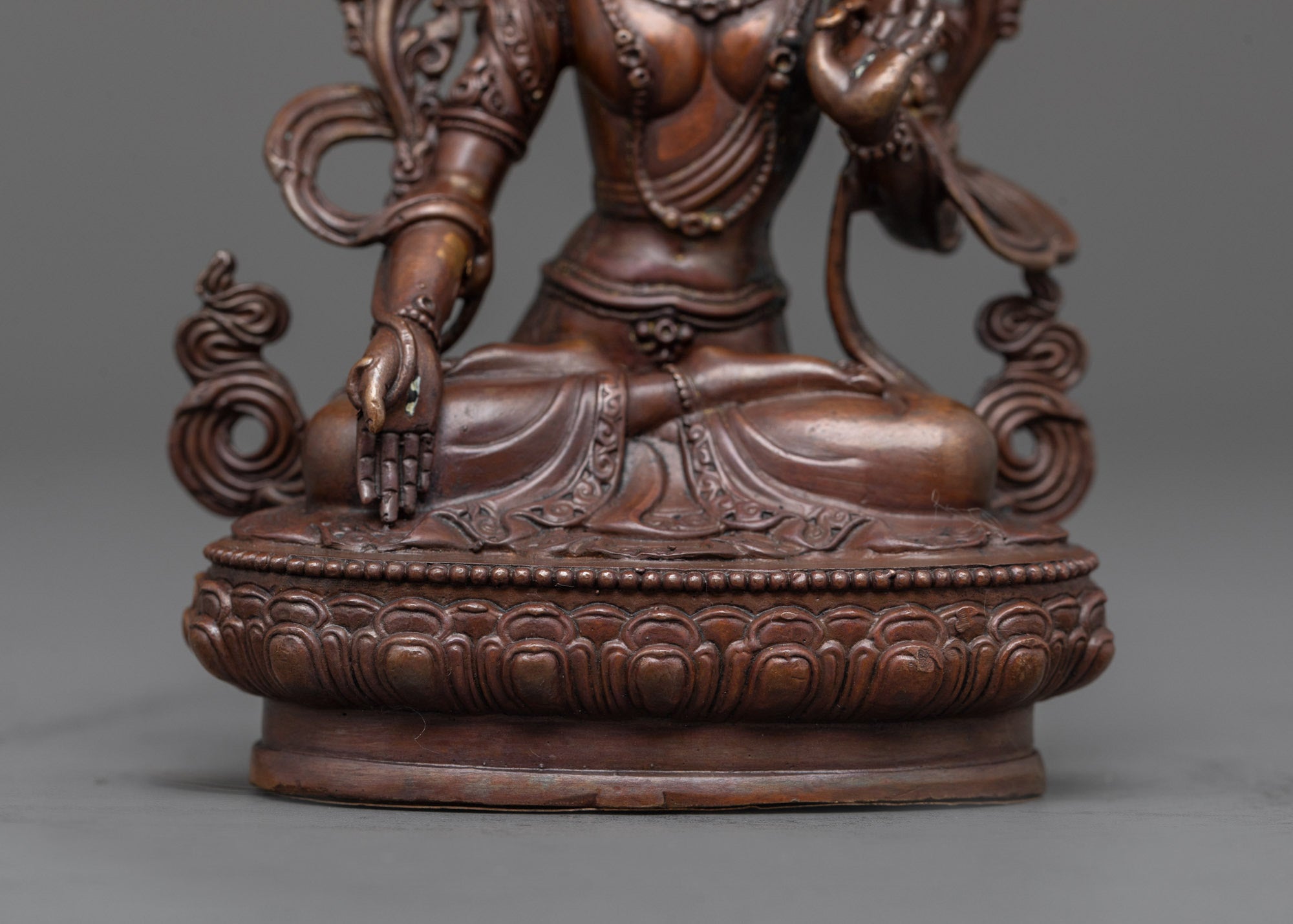 White Tara Statue | High-Precision Oxidized Copper Buddhist Sculpture