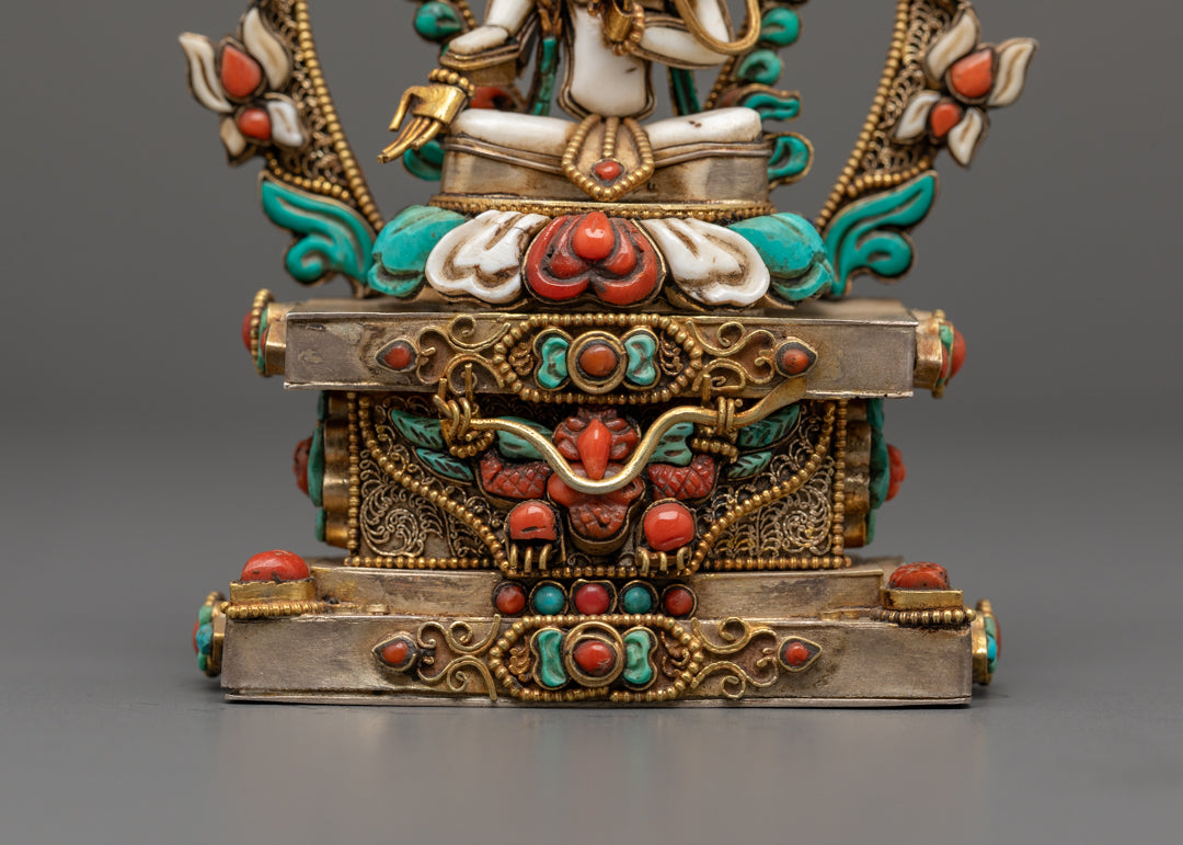 Religious White Tara Statue | Handmade Buddhist Decor