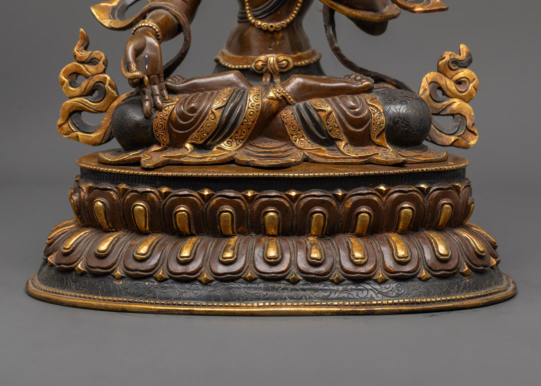 Handmade Oxidized White Tara Sculpture | Tibetan Buddhist Deity