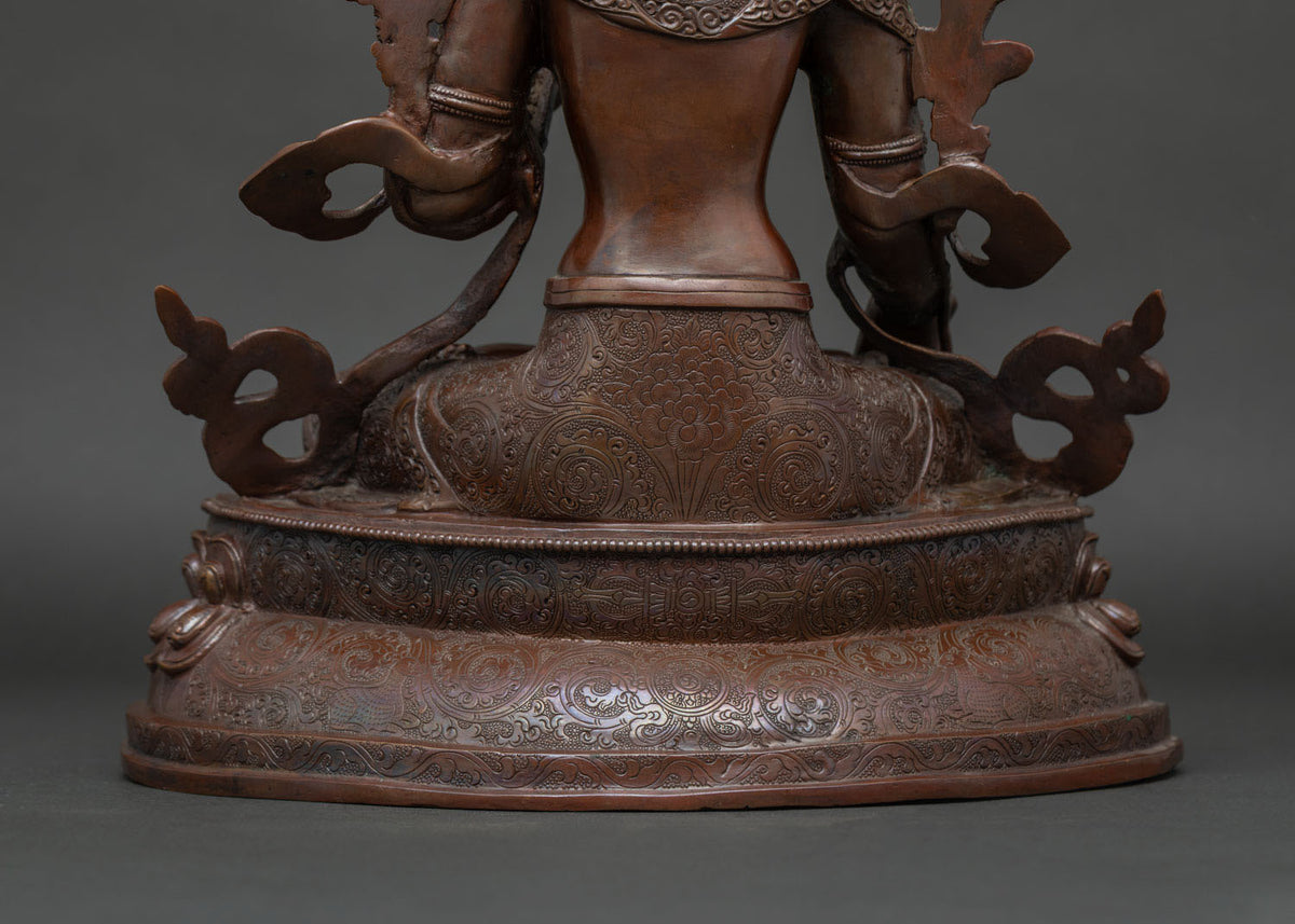 Longevity Goddess White Tara – Oxidized Copper Meditation Statue