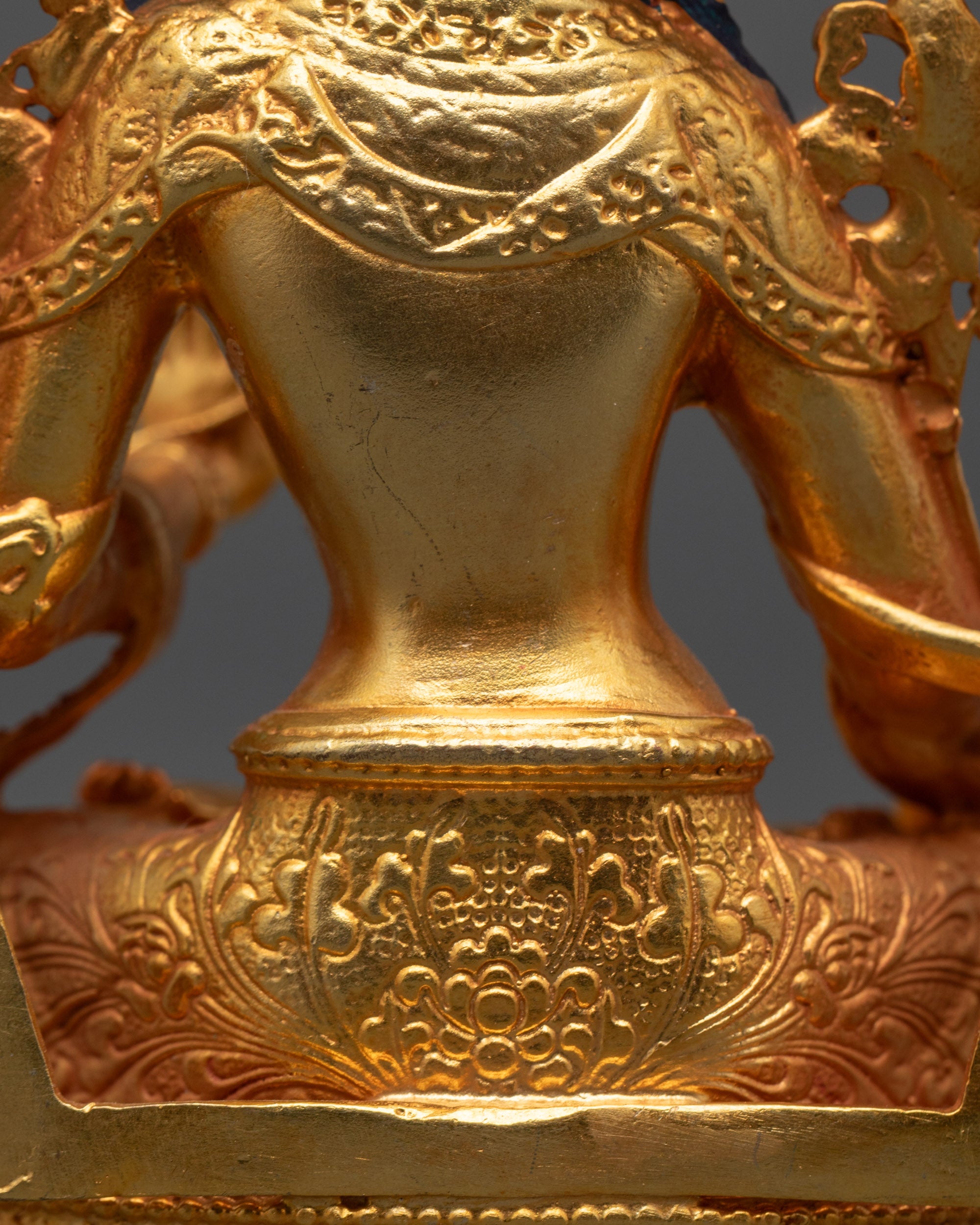White Tara Statue Made by Machine with 24k Gold Gilded Copper