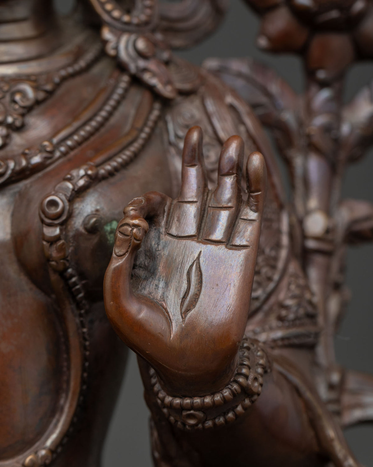 Longevity Goddess White Tara – Oxidized Copper Meditation Statue