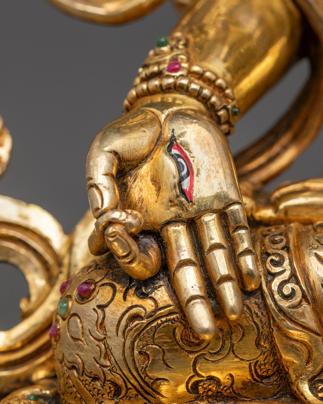 Handcrafted White Tara Sculpture | 24k Fire Gold Gilded Face