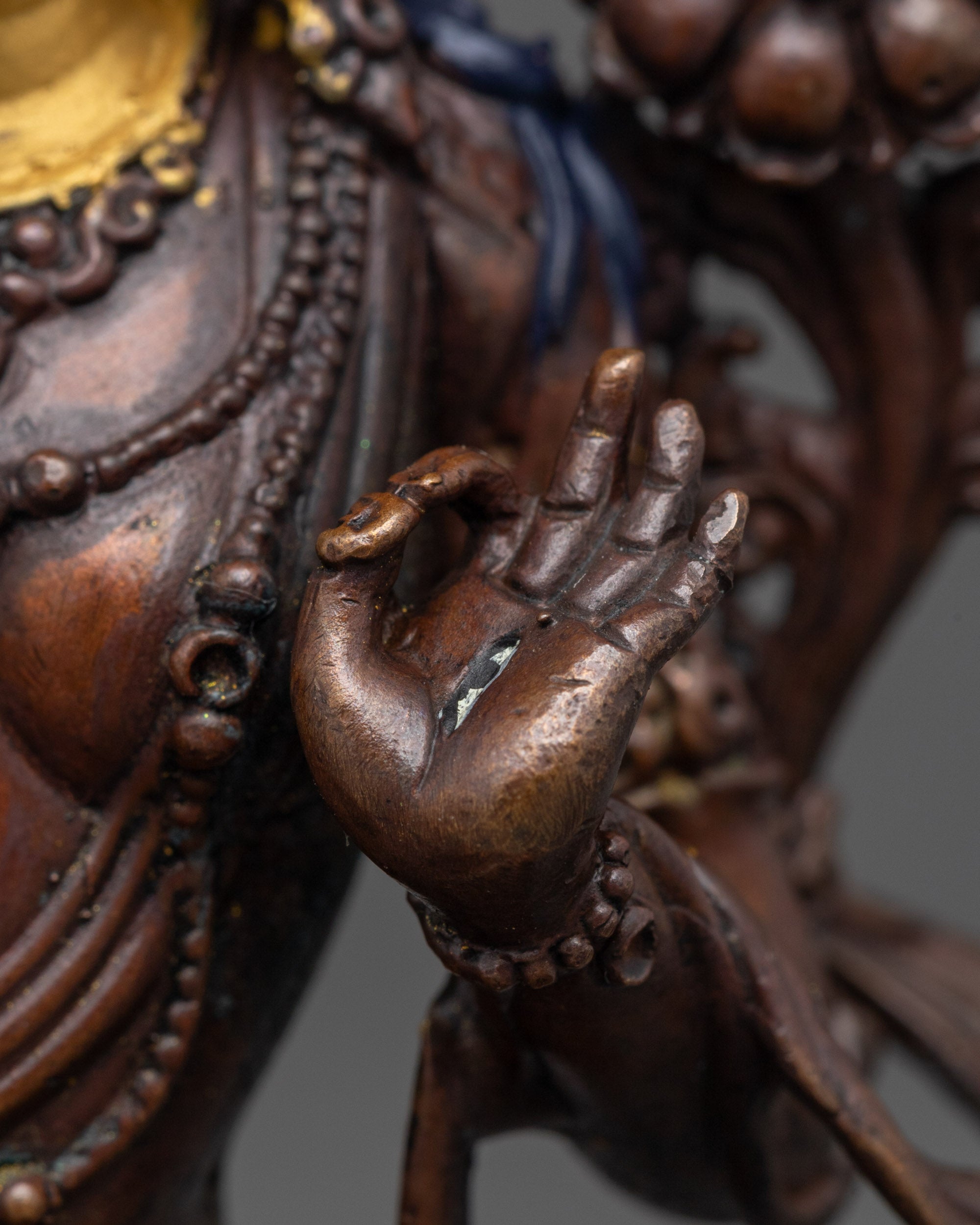 White Tara Statue | High-Precision Oxidized Copper Buddhist Sculpture