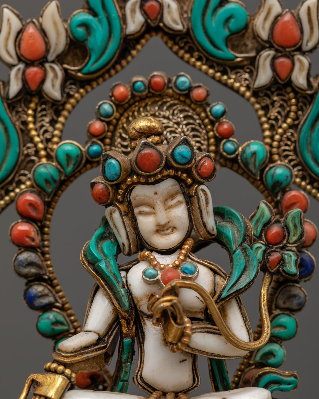 Religious White Tara Statue | Handmade Buddhist Decor