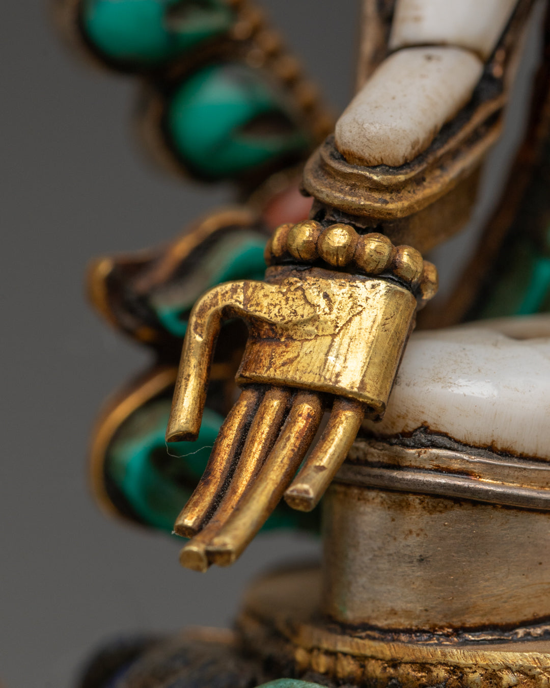 Religious White Tara Statue | Handmade Buddhist Decor