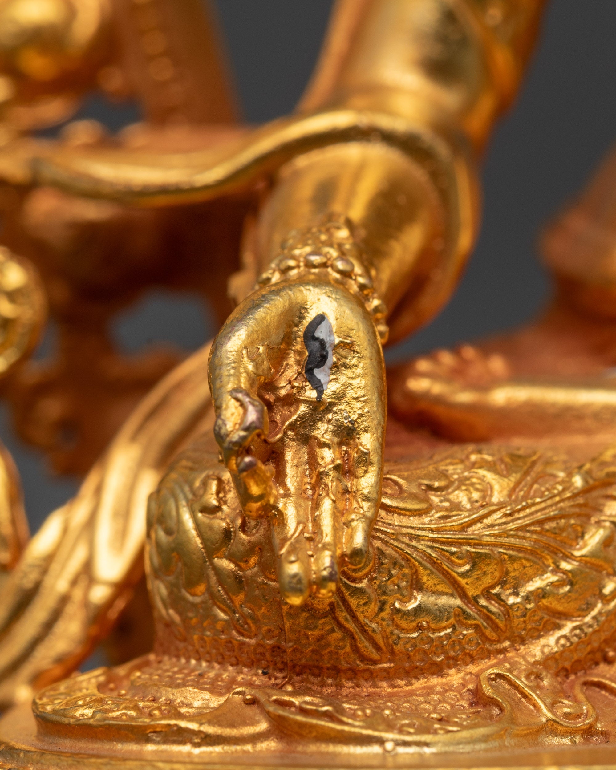 White Tara Statue Made by Machine with 24k Gold Gilded Copper