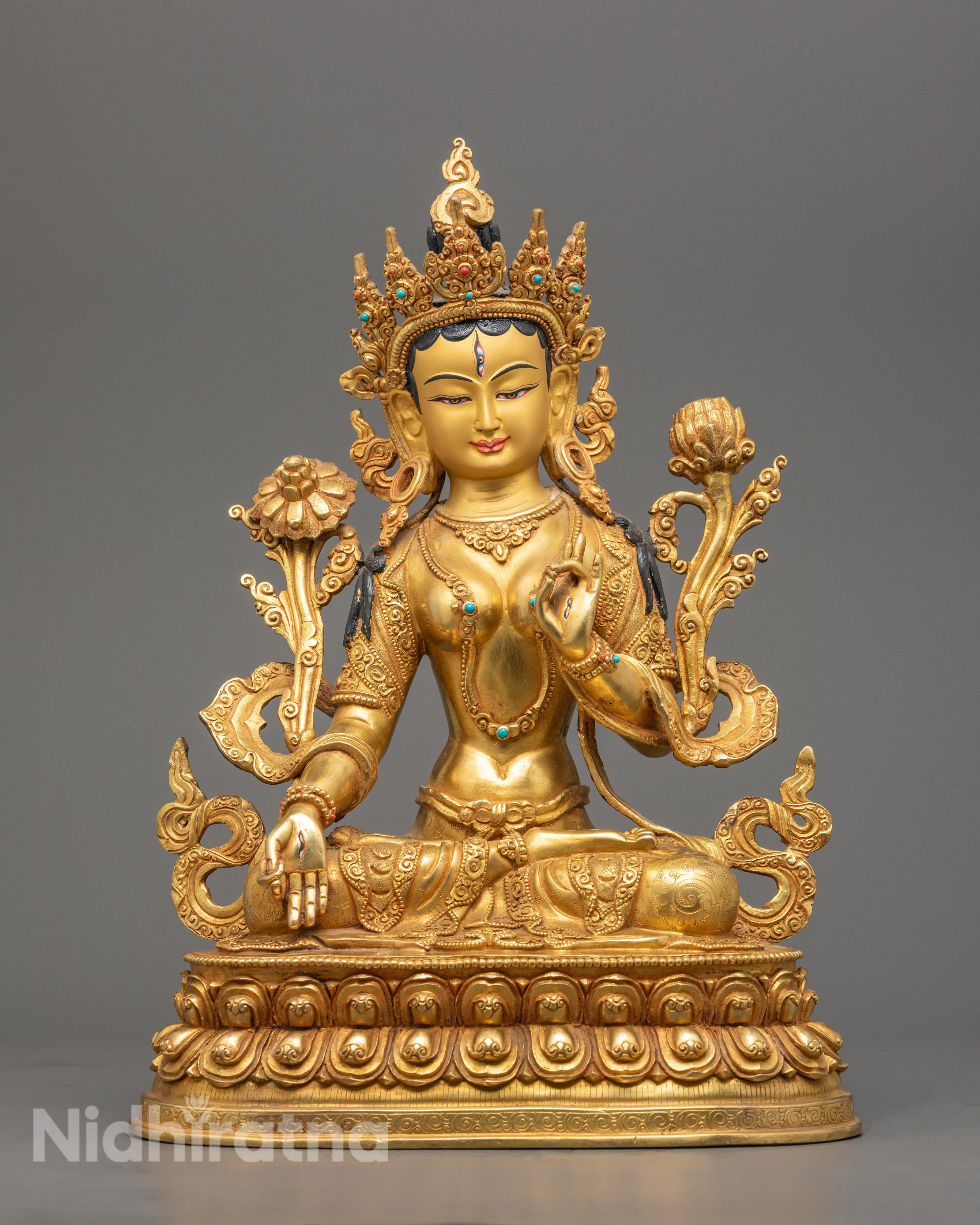 Authentic Nepali White Tara Statue | Sacred Feminine Deity