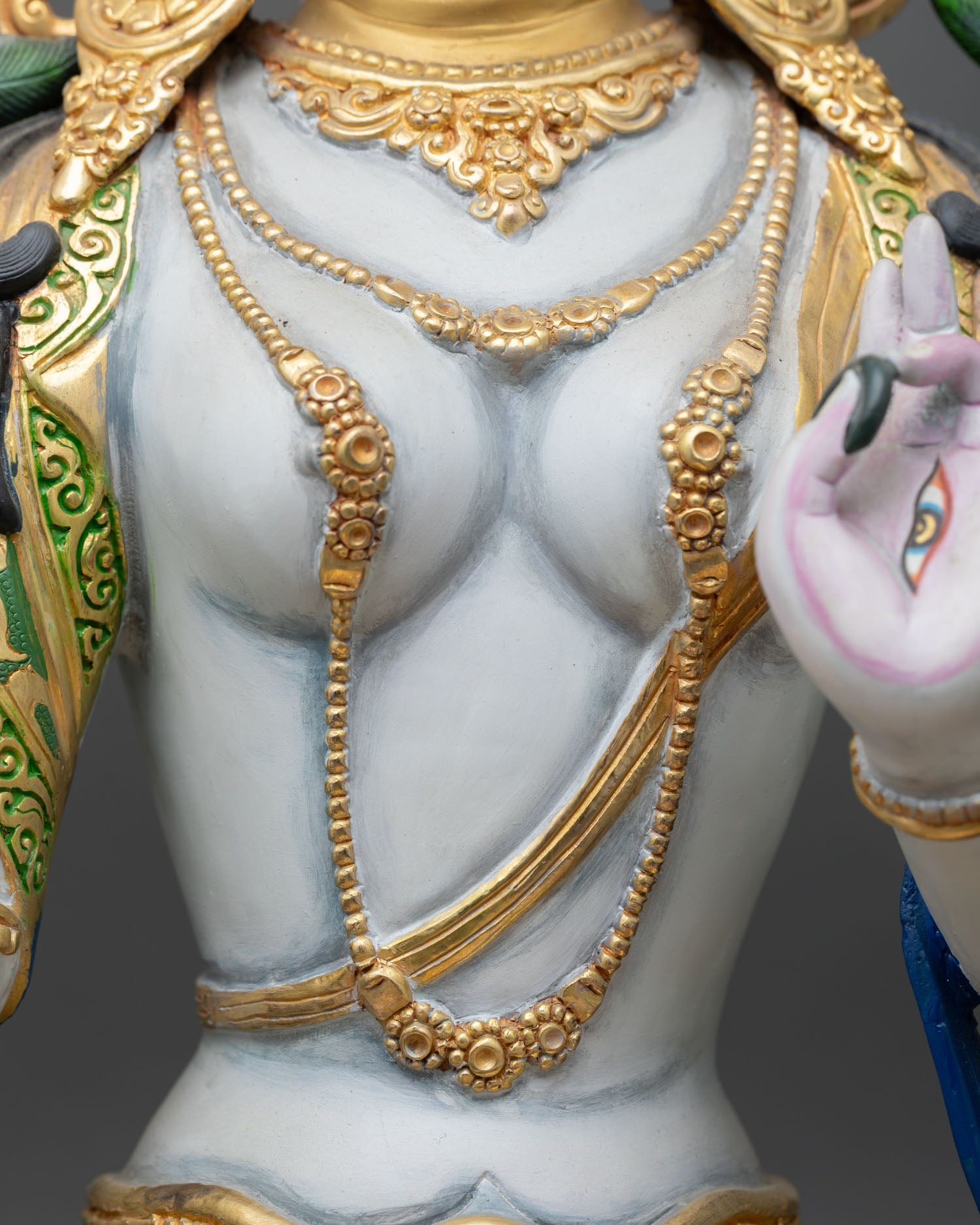 Seven-Eyed White Tara Statue – Longevity & Protection
