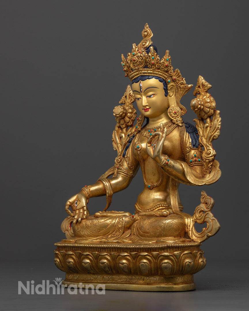 Buddhist White Tara Statue: Handcrafted Art from Nepal