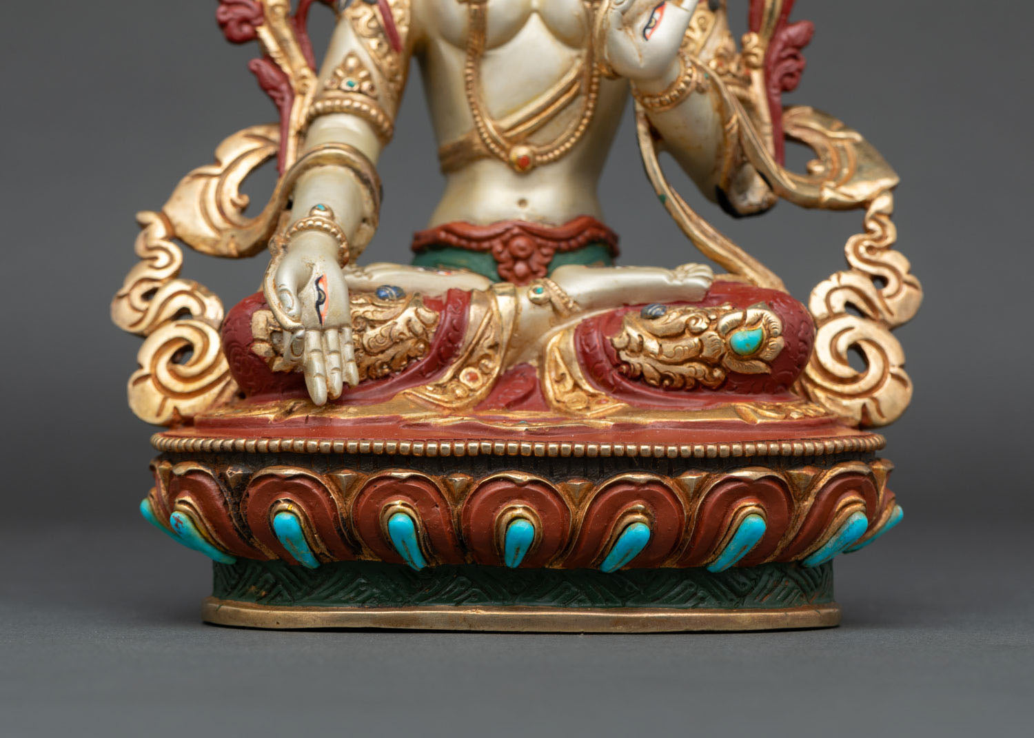 9 Inch Hand-Painted White Tara Statue | Seven-Eyed Female Buddha