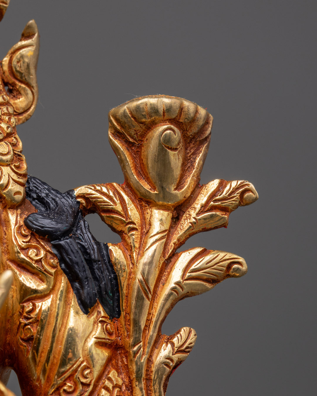 Handmade White Tara Buddhist Statue | 24k Fire-Gilded Gold
