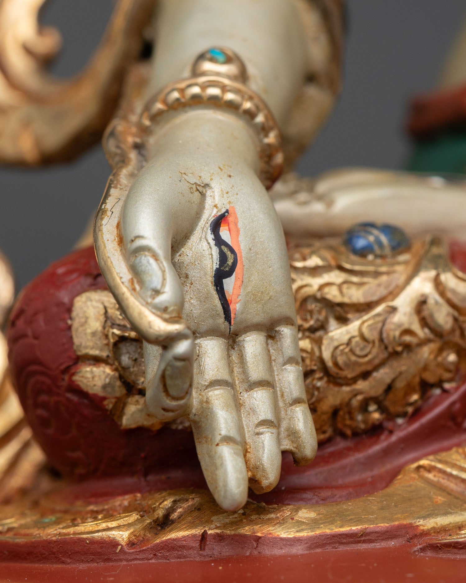 9 Inch Hand-Painted White Tara Statue | Seven-Eyed Female Buddha
