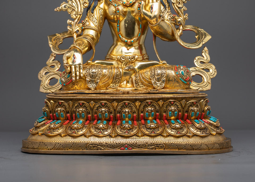 Majestic White Tara Sculpture | Tibetan Buddhist Healing Deity