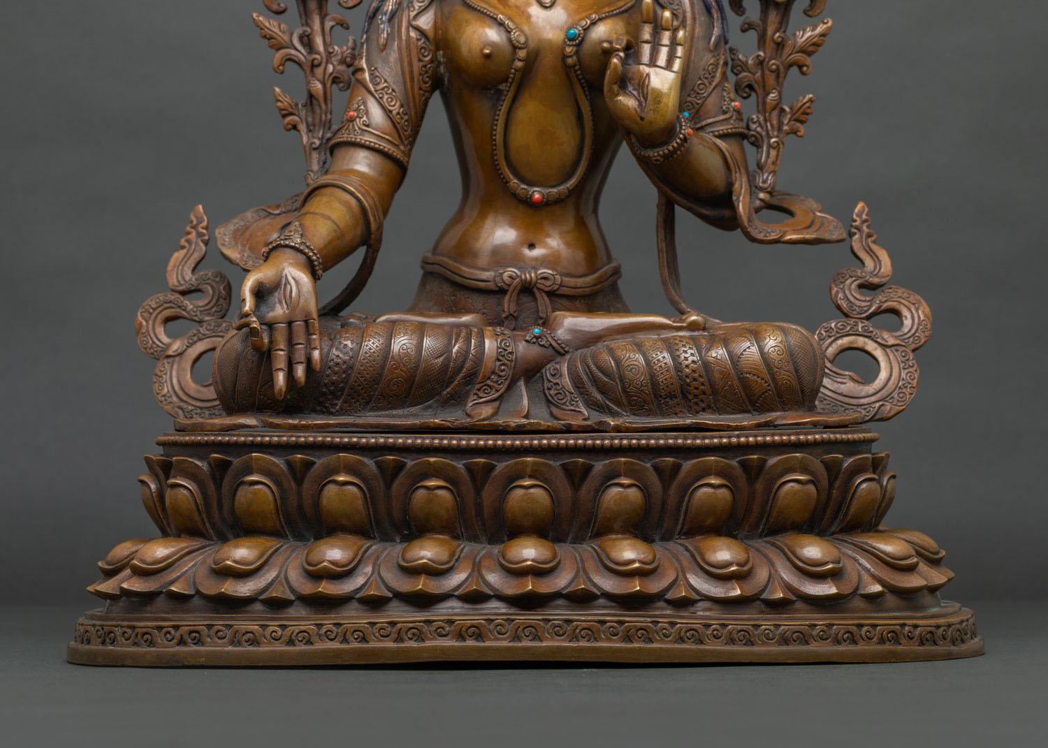 White Tara Oxidized Statue | Seven-Eyed Goddess of Longevity