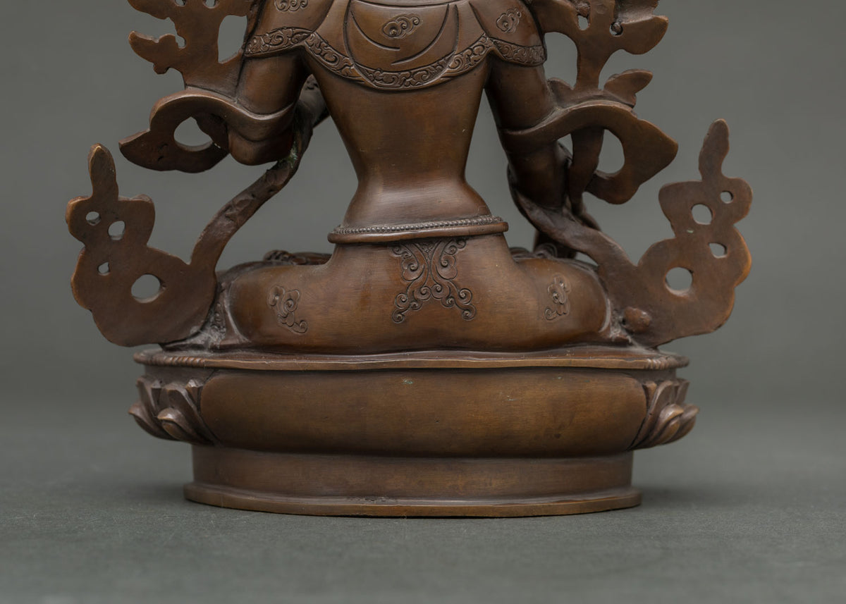 Oxidized White Tara Statue | Seven-Eyed Tara for Healing and Peace