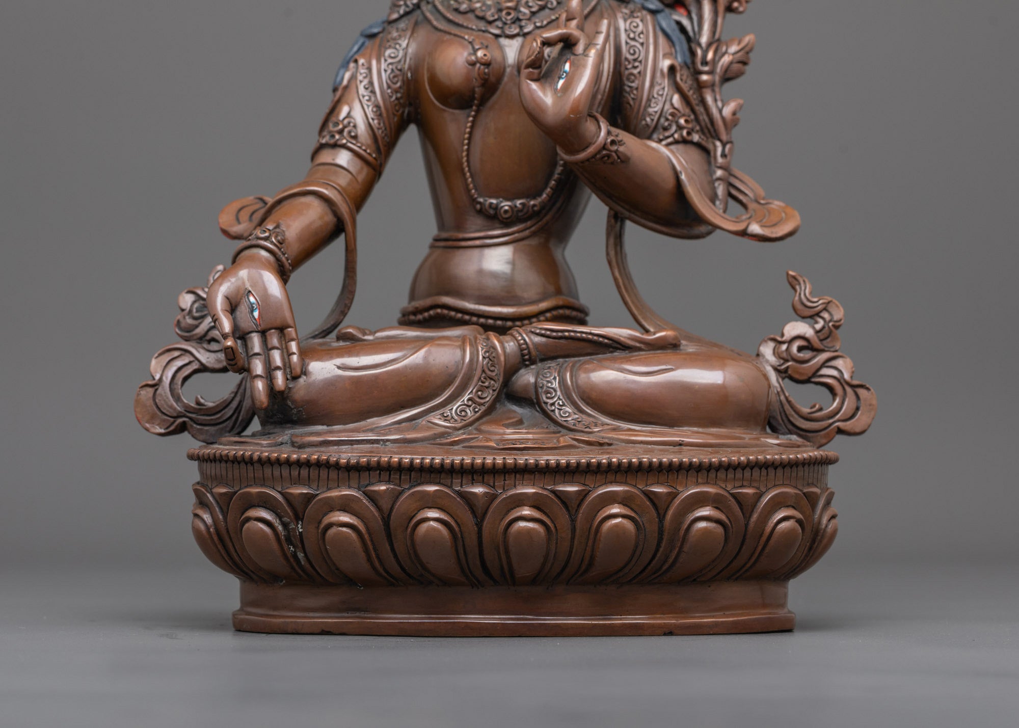 Oxidized Devi White Tara Statue | Traditional Longevity Goddess
