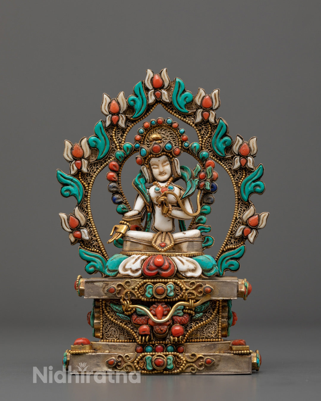 Religious White Tara Statue | Handmade Buddhist Decor