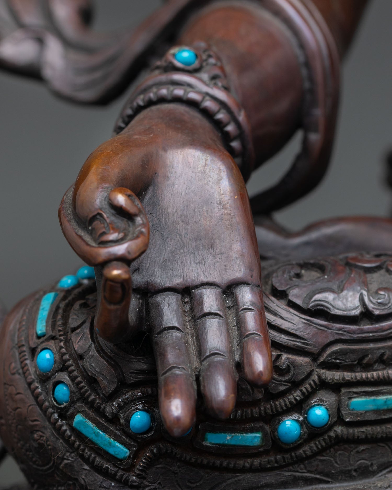 White Tara Statue | Oxidized Copper Tibetan Buddhist Deity