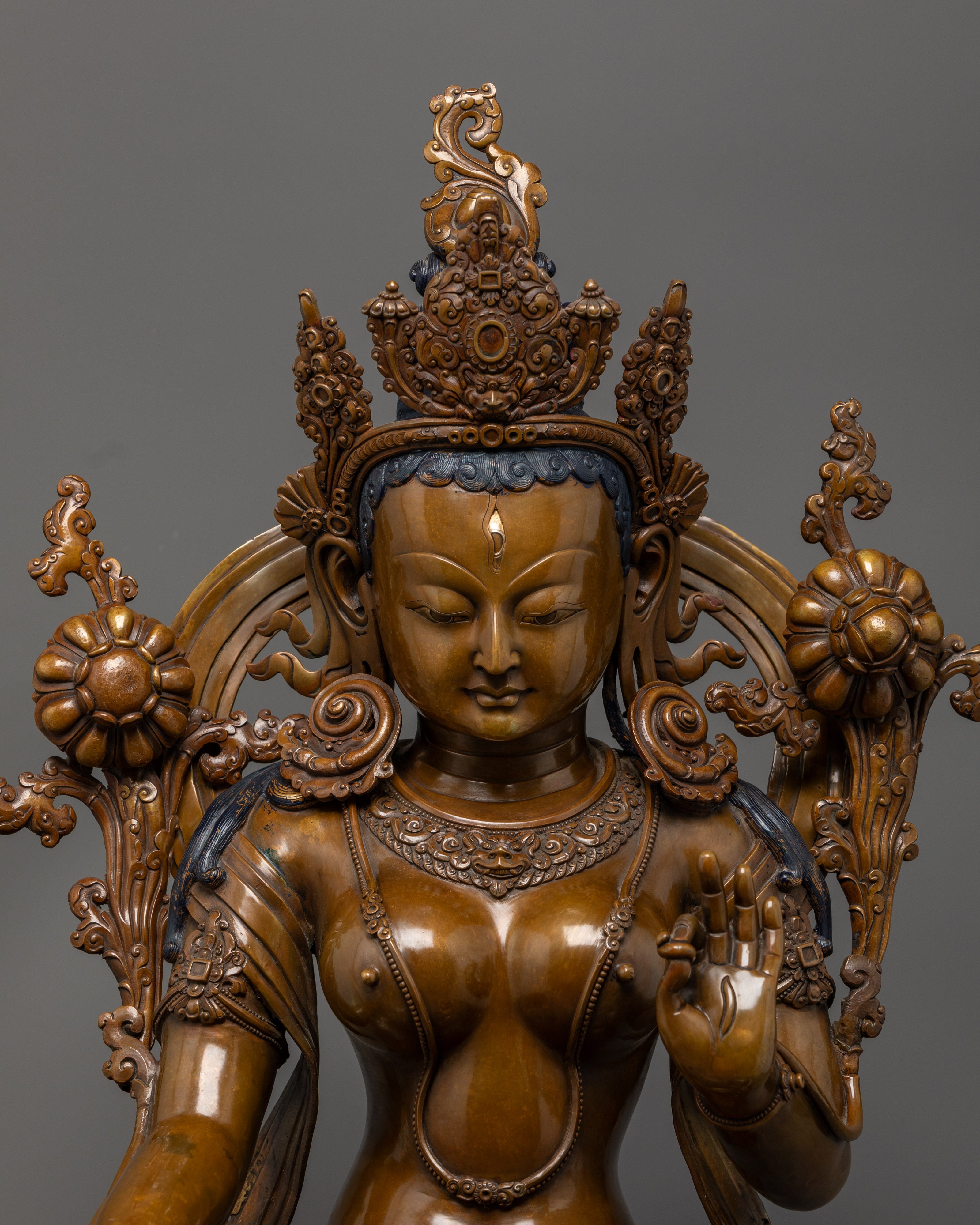 Saptalochana White Tara Statue | Rare Buddhist Art from Nepal