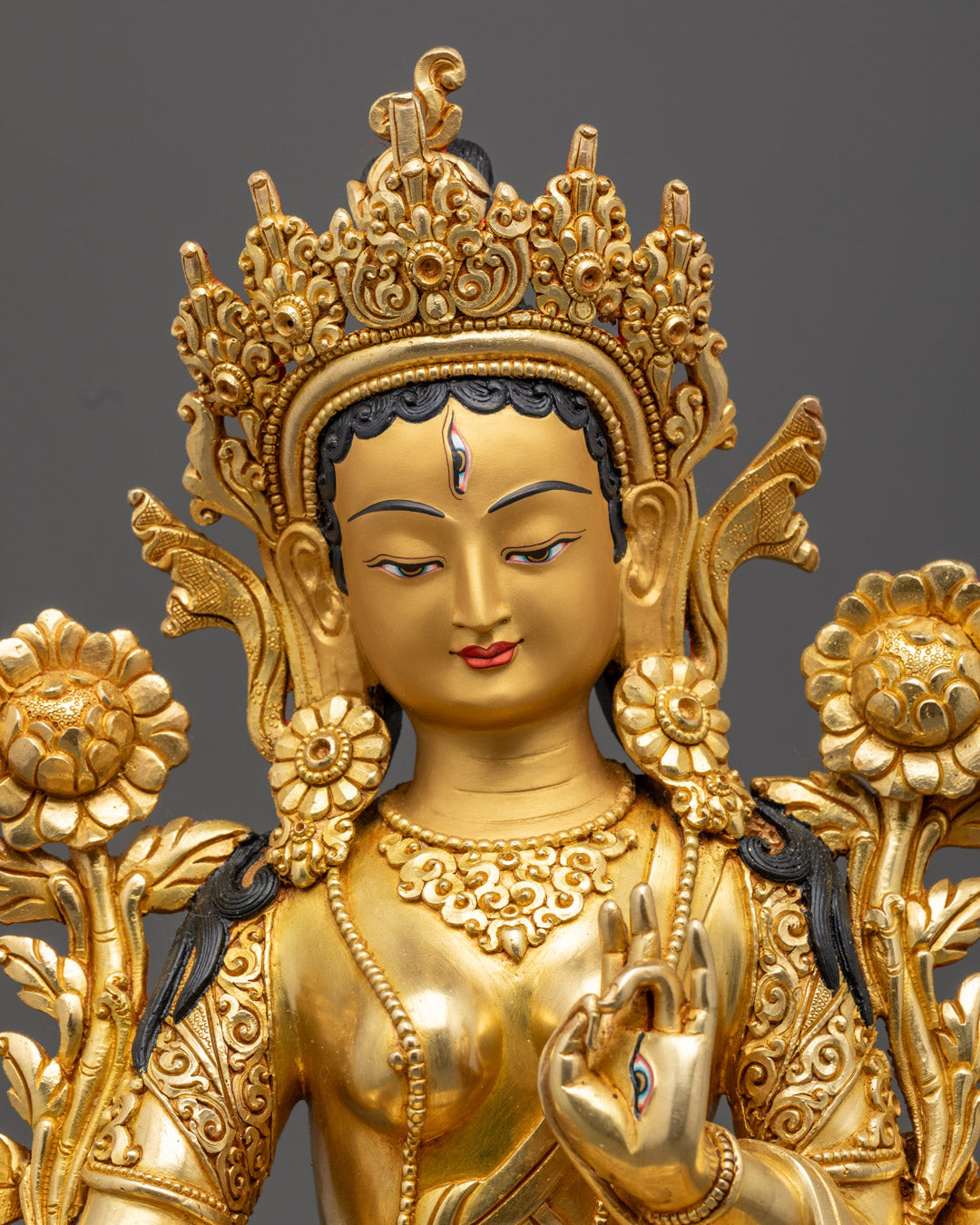 White Tara Statue- Handcrafted Buddhist Sculpture for Healing: