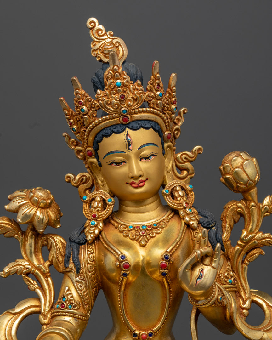 Buddhist Statue of White Tara | Himalayan Fine Art of Nepal