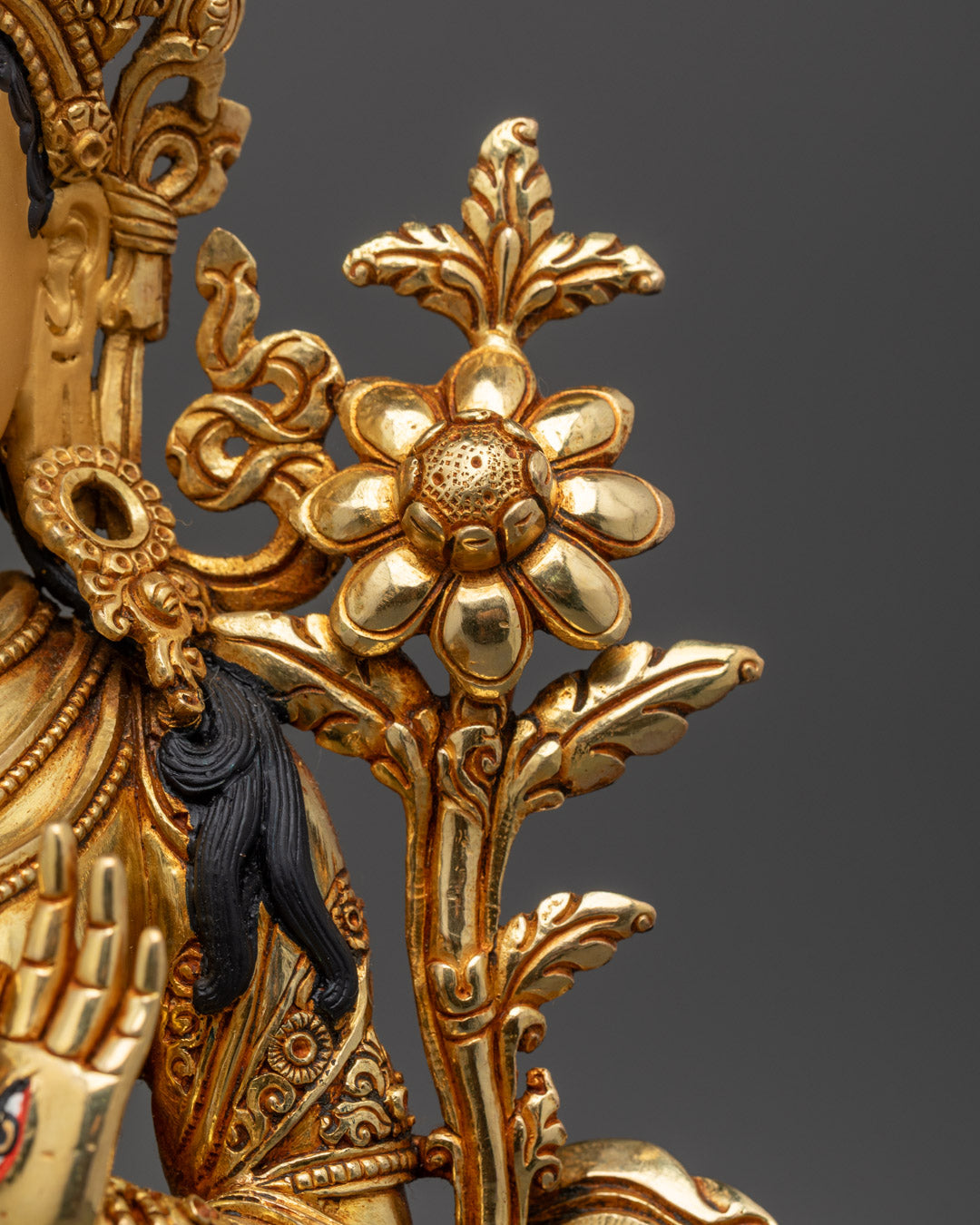 24K Gold White Tara Statue | Tibetan Buddhist Sculpture