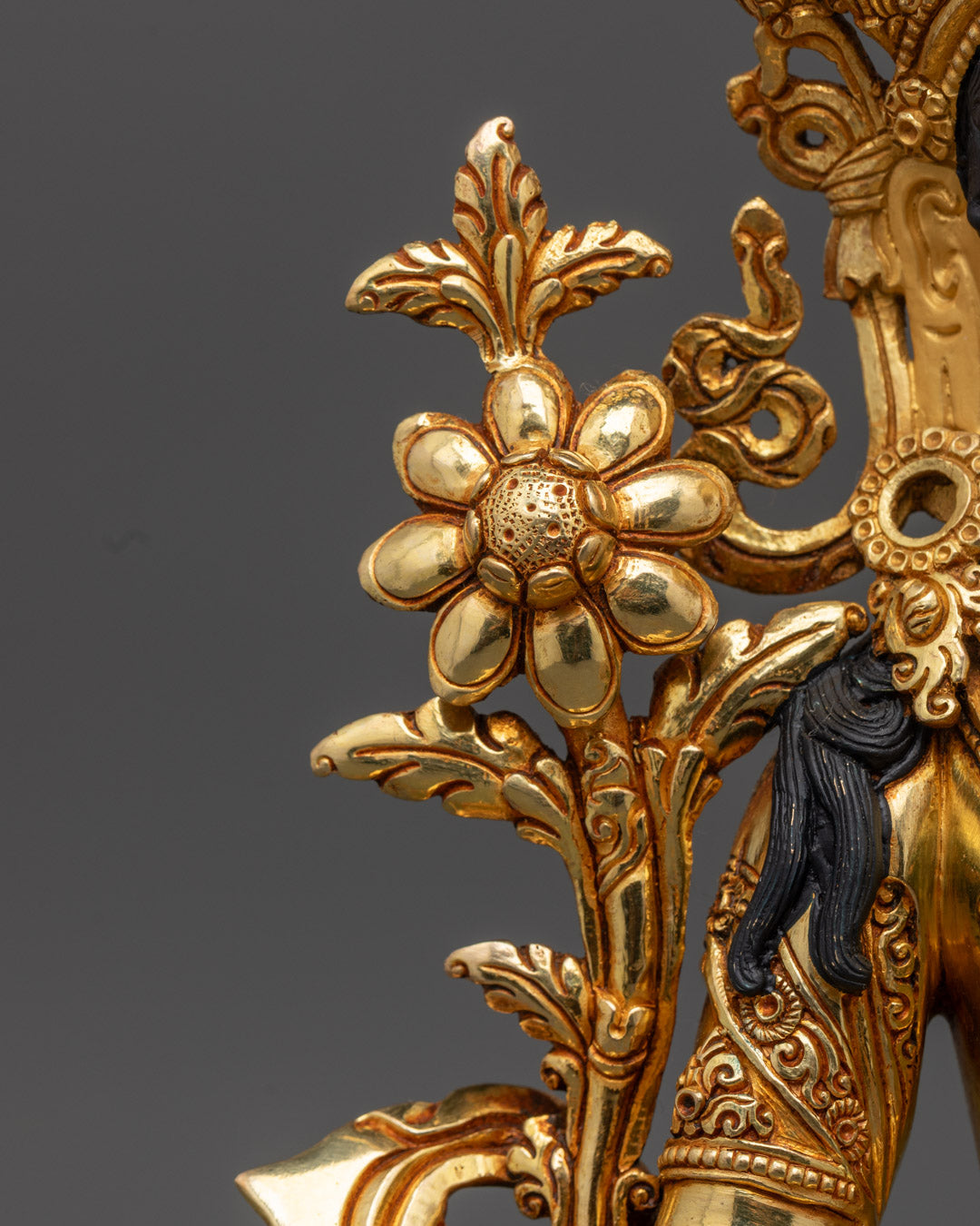 24K Gold White Tara Statue | Tibetan Buddhist Sculpture