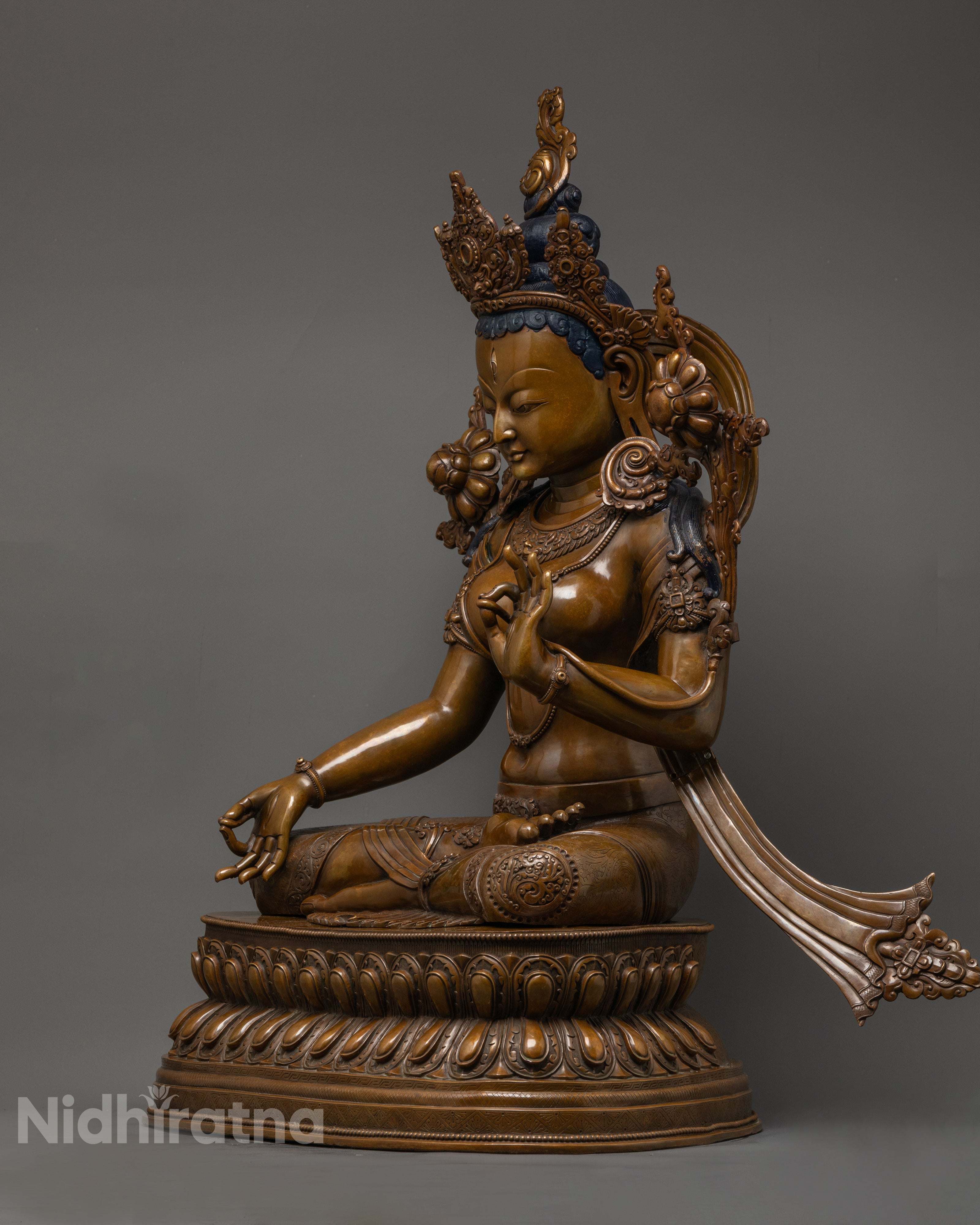 Saptalochana White Tara Statue | Rare Buddhist Art from Nepal