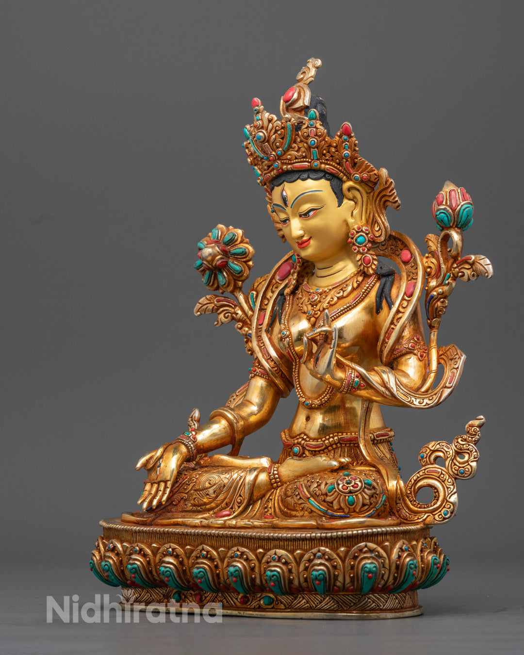 Buddhist White Tara Statue | Traditional Art of Nepal