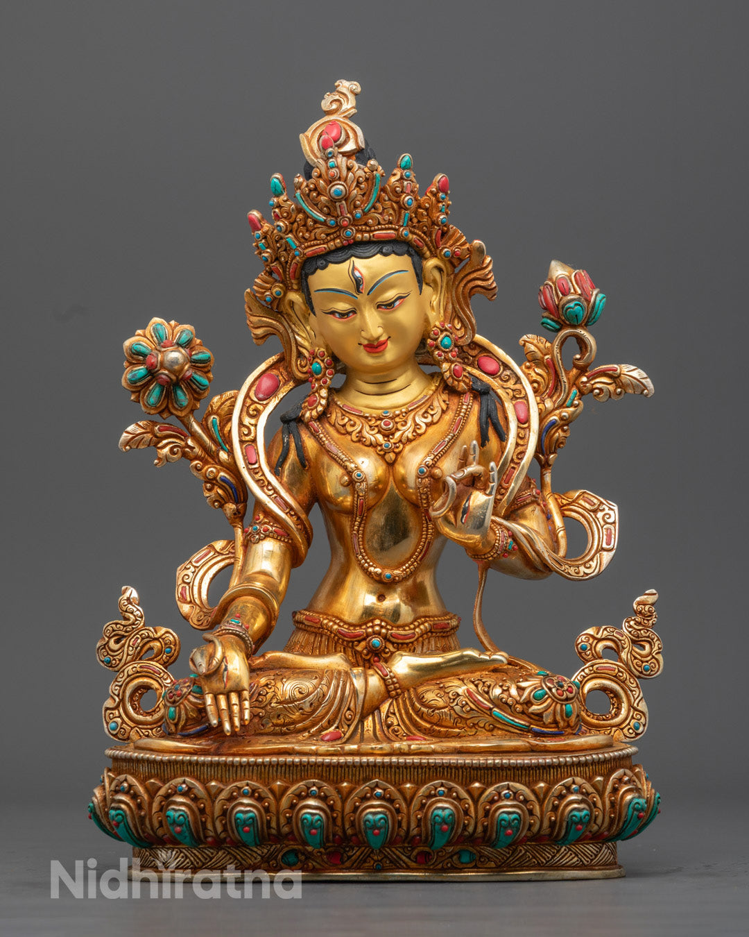 Buddhist White Tara Statue | Traditional Art of Nepal