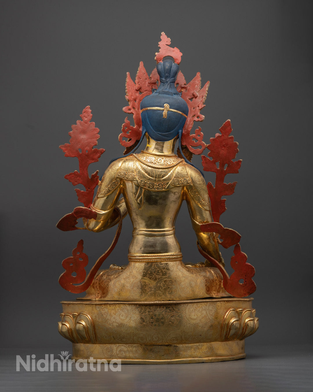 White Tara Statue – Healing Mother Goddess of Compassion, Longevity, and Protection in 24K Gold Gilded Copper
