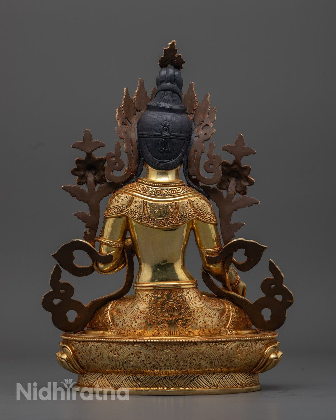 White Tara Statue highlighting the hollow mantra chamber used for consecration, enhancing spiritual energy and authenticity.