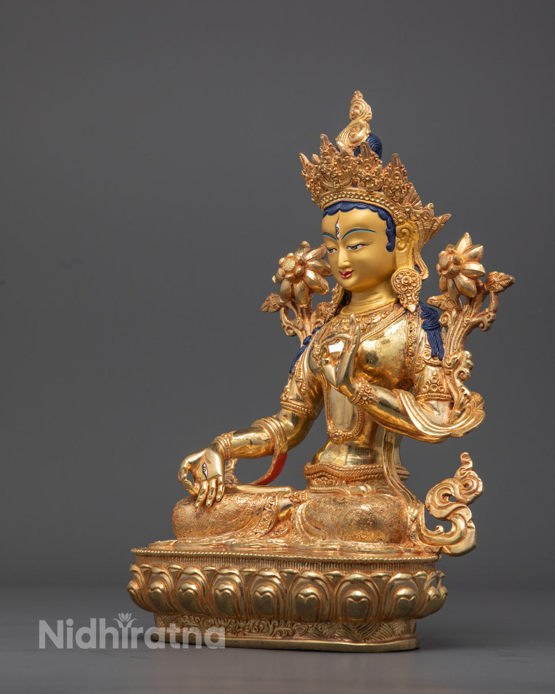 White Tara’s compassionate all-seeing eyes symbolizing wisdom and protection