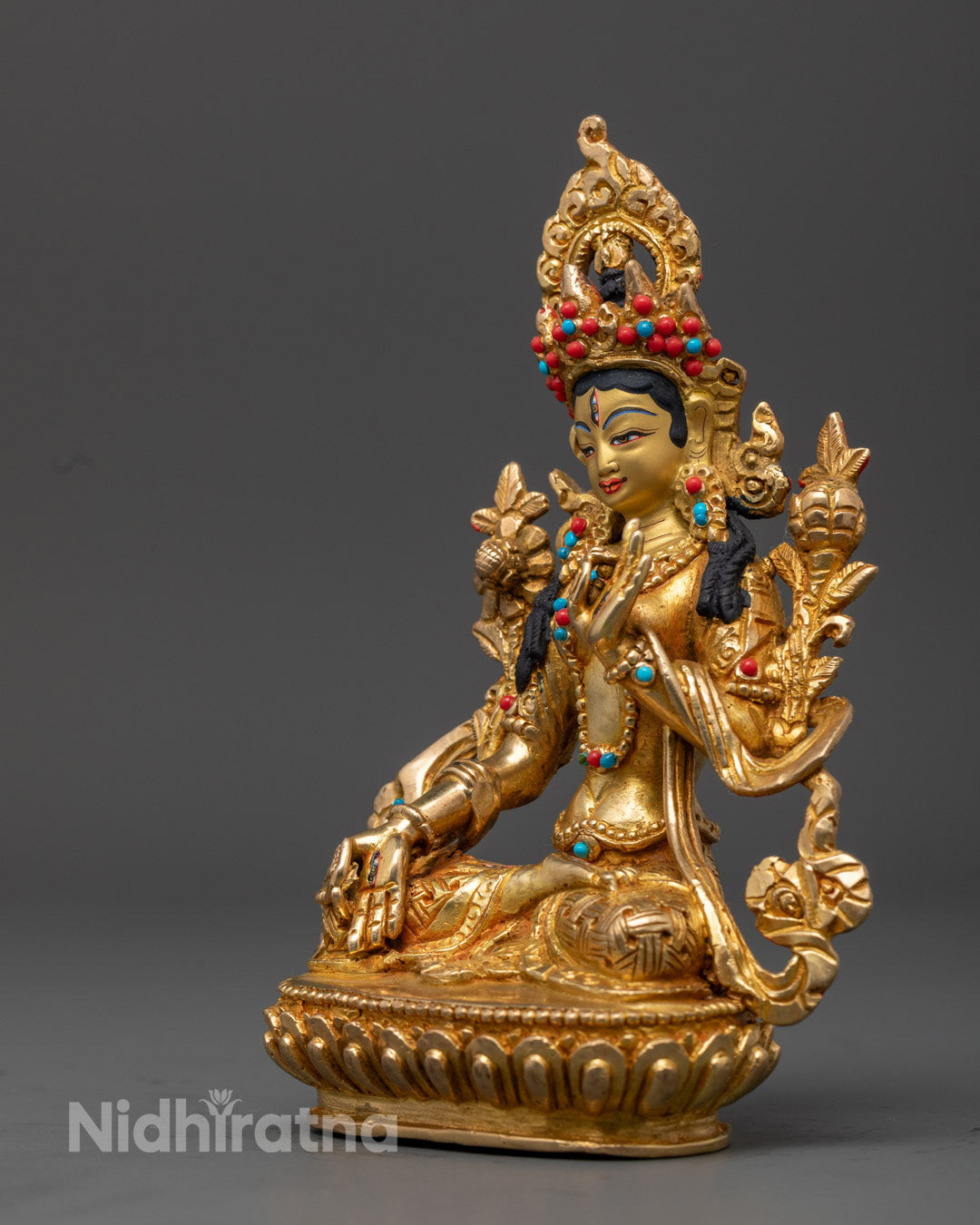 Buddhist White Tara Statue | Traditional Art of Nepal
