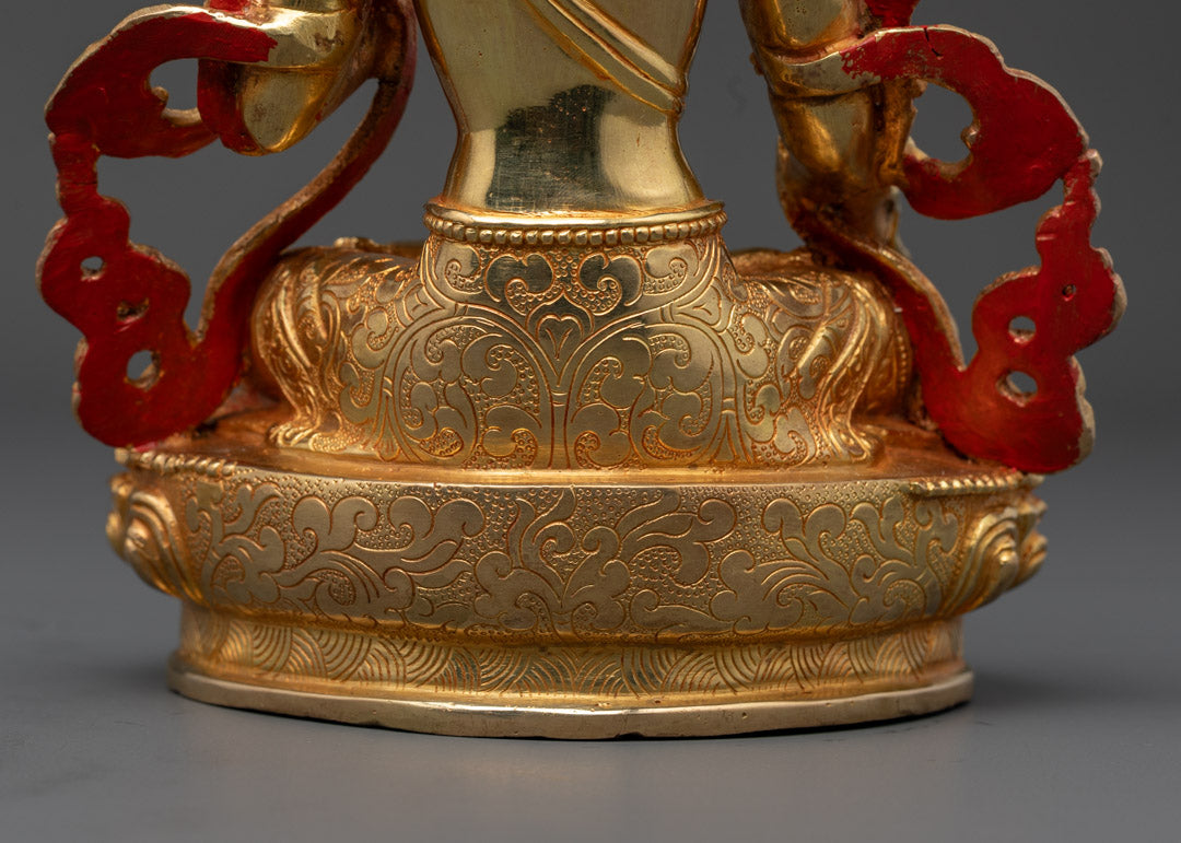 White Tara Statue | 24k Gold Gilded Buddhist Art