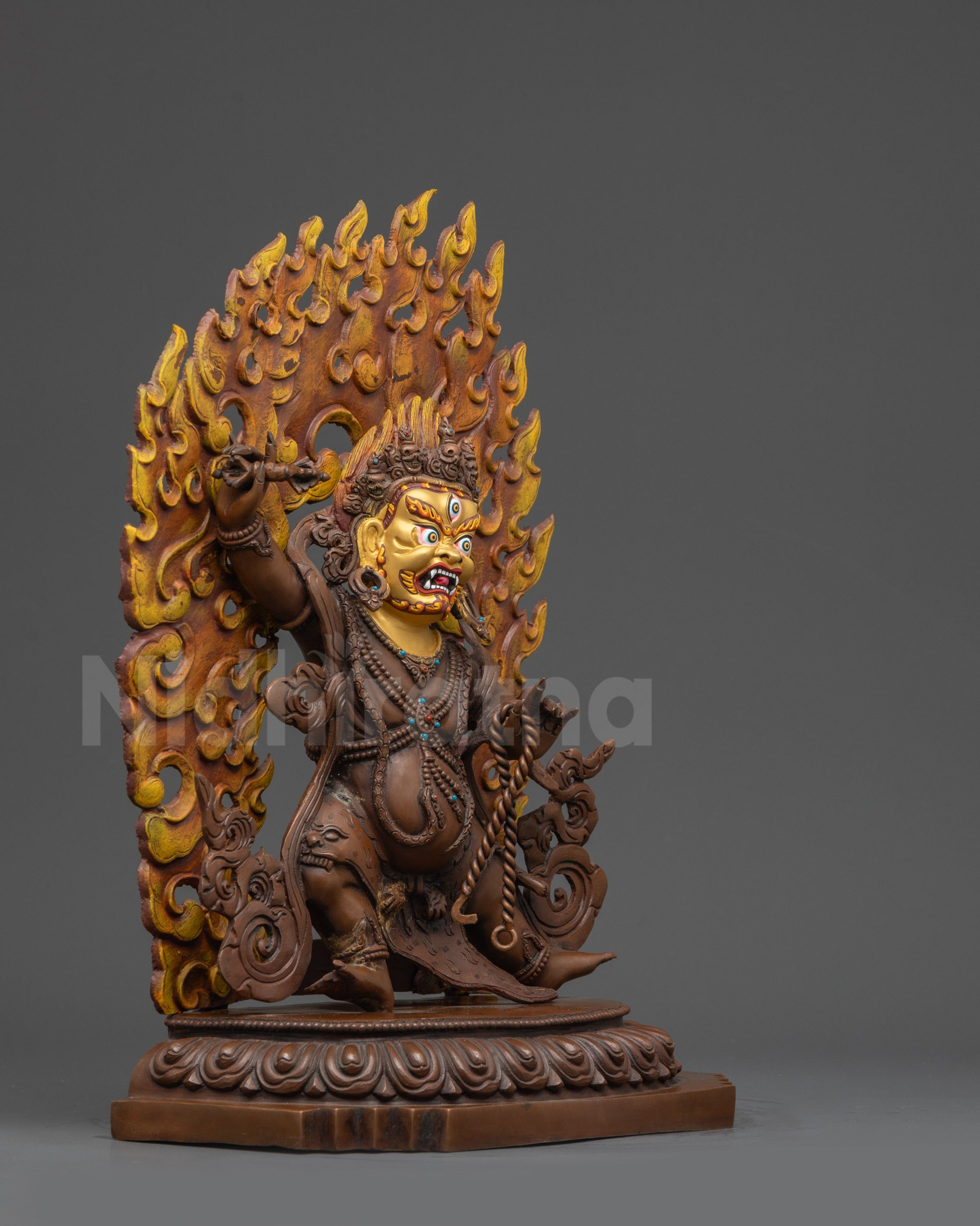 Wrathful Chana Dorje Statue Holding Dorje and Lasso for Spiritual Protection