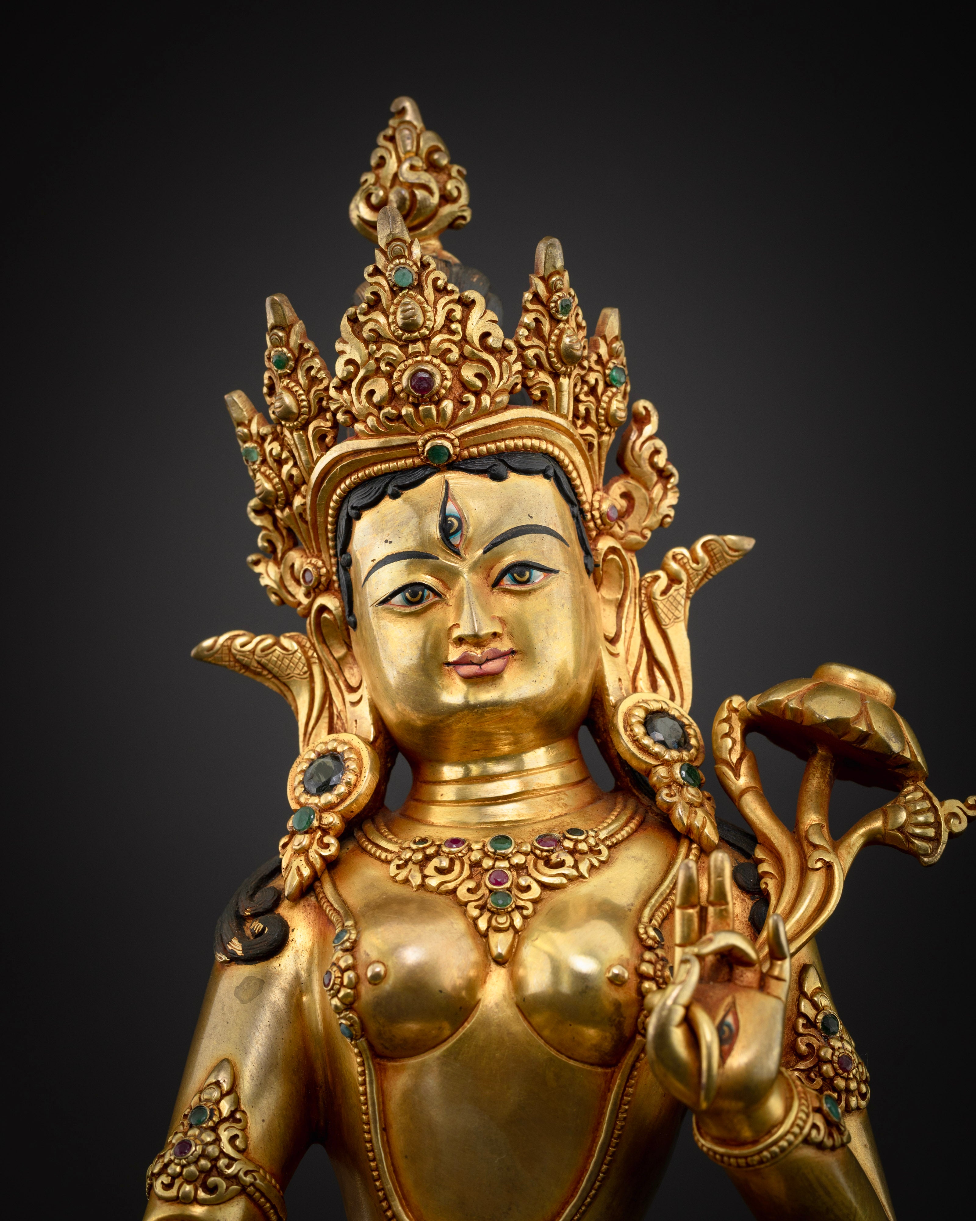 12.5 Inch Premium White Tara Sculpture | Healing in Tibetan Buddhism