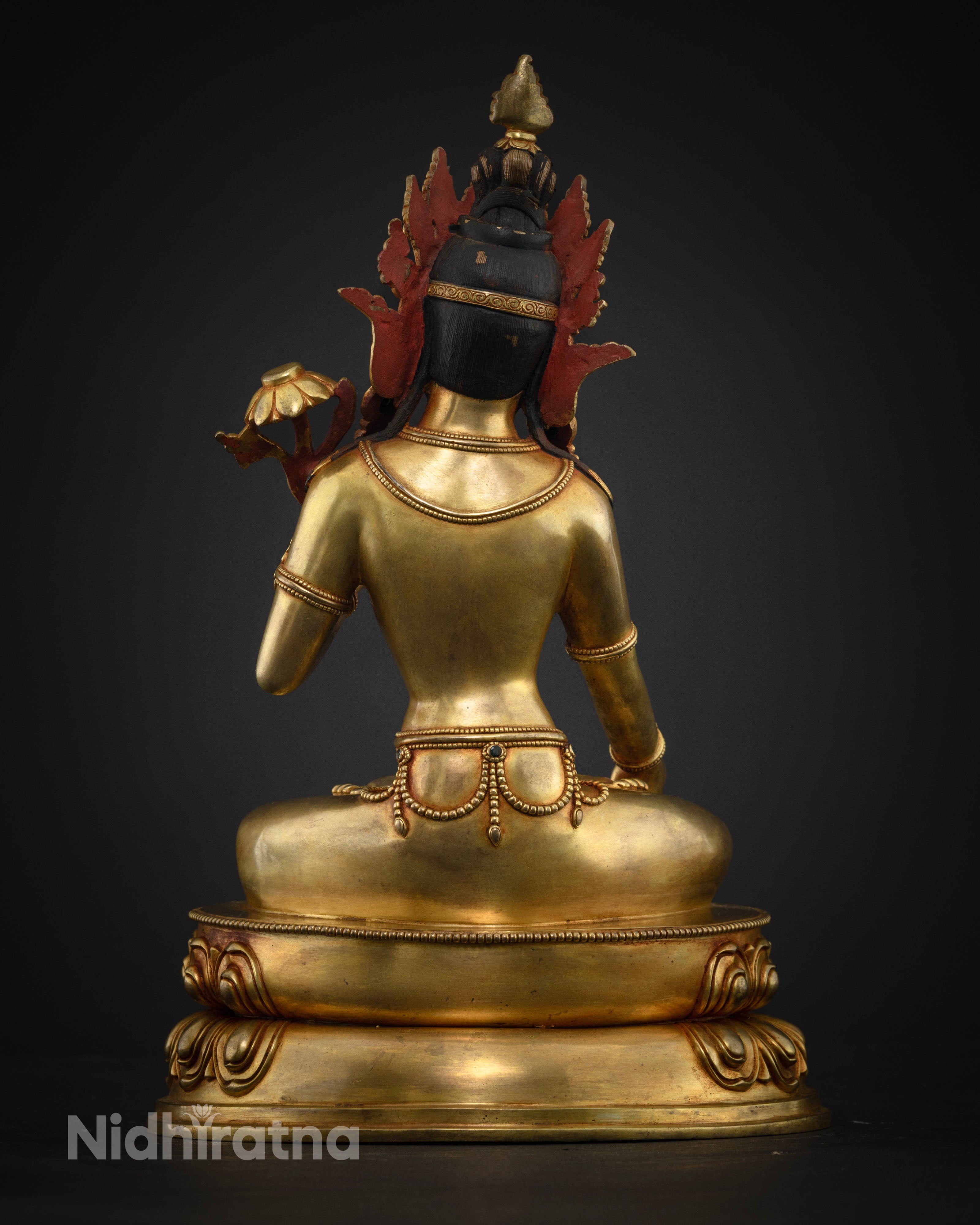 12.5 Inch Premium White Tara Sculpture | Healing in Tibetan Buddhism
