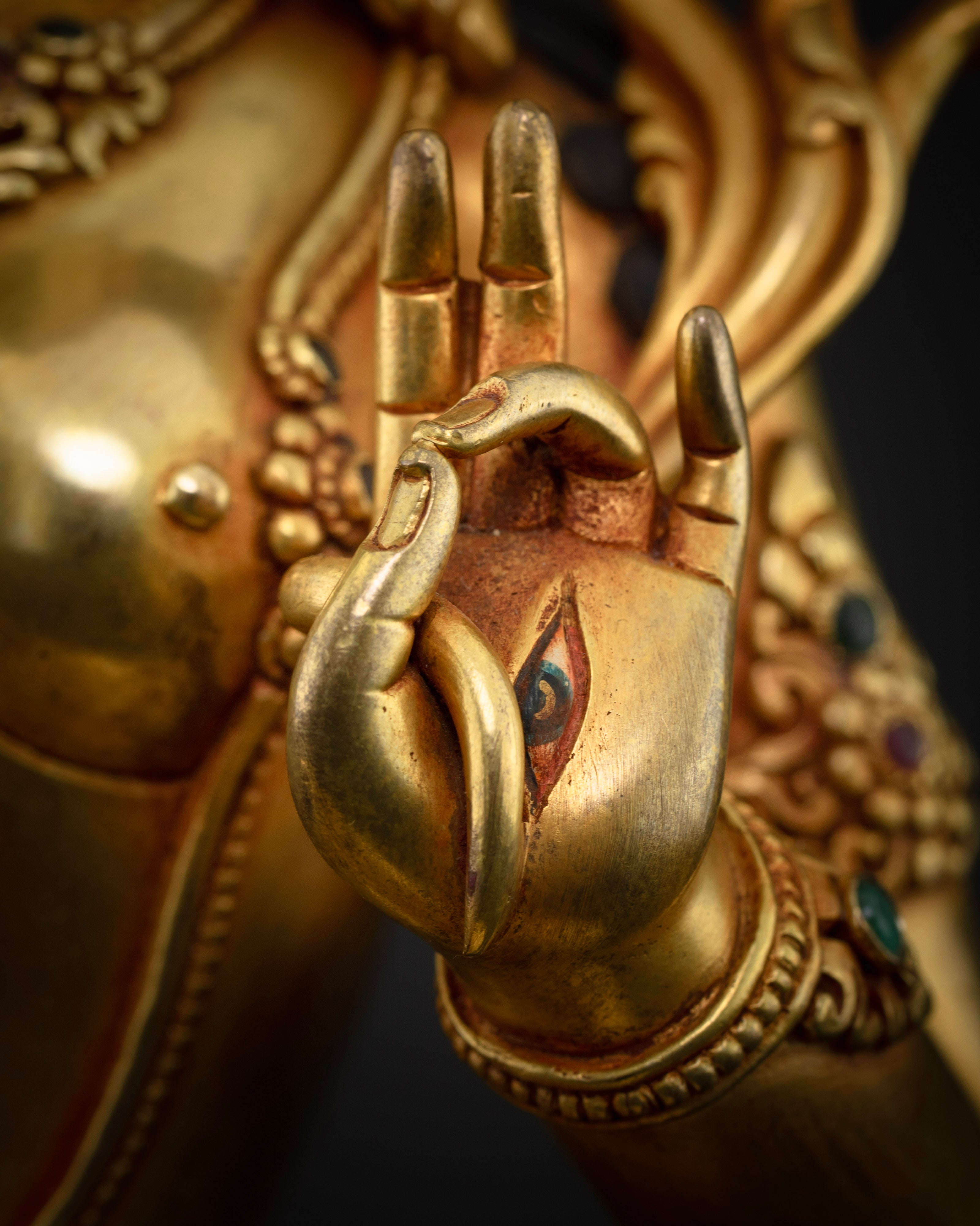 12.5 Inch Premium White Tara Sculpture | Healing in Tibetan Buddhism