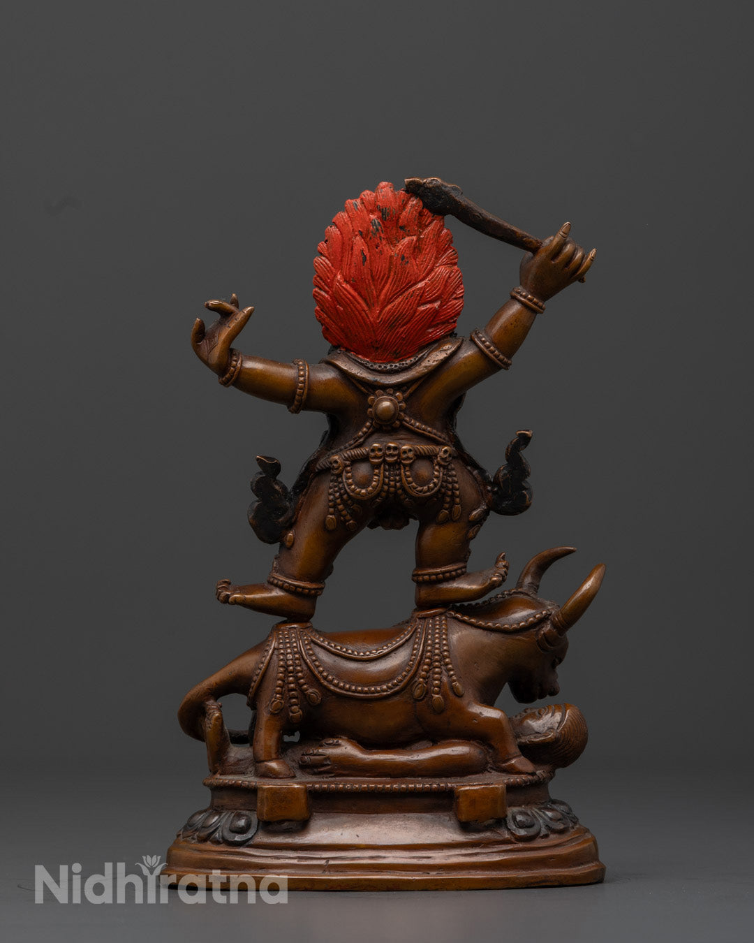 Handmade Oxidized Statue of Yamantaka