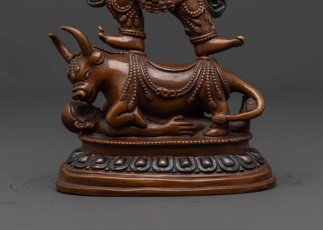 Handmade Oxidized Statue of Yamantaka