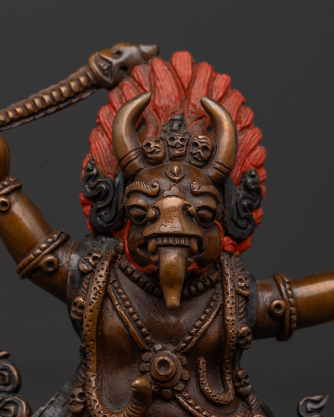 Handmade Oxidized Statue of Yamantaka