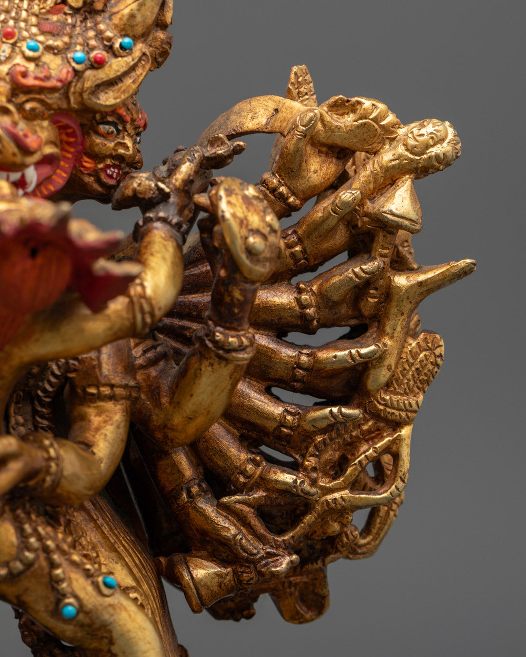24k Gold Gilded Yamantaka Statue | Perfect for Vajrayana Practice