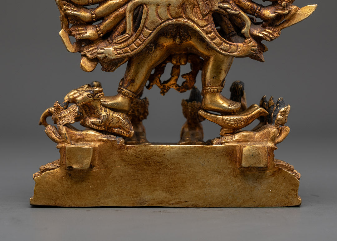 24k Gold Gilded Yamantaka Statue | Perfect for Vajrayana Practice