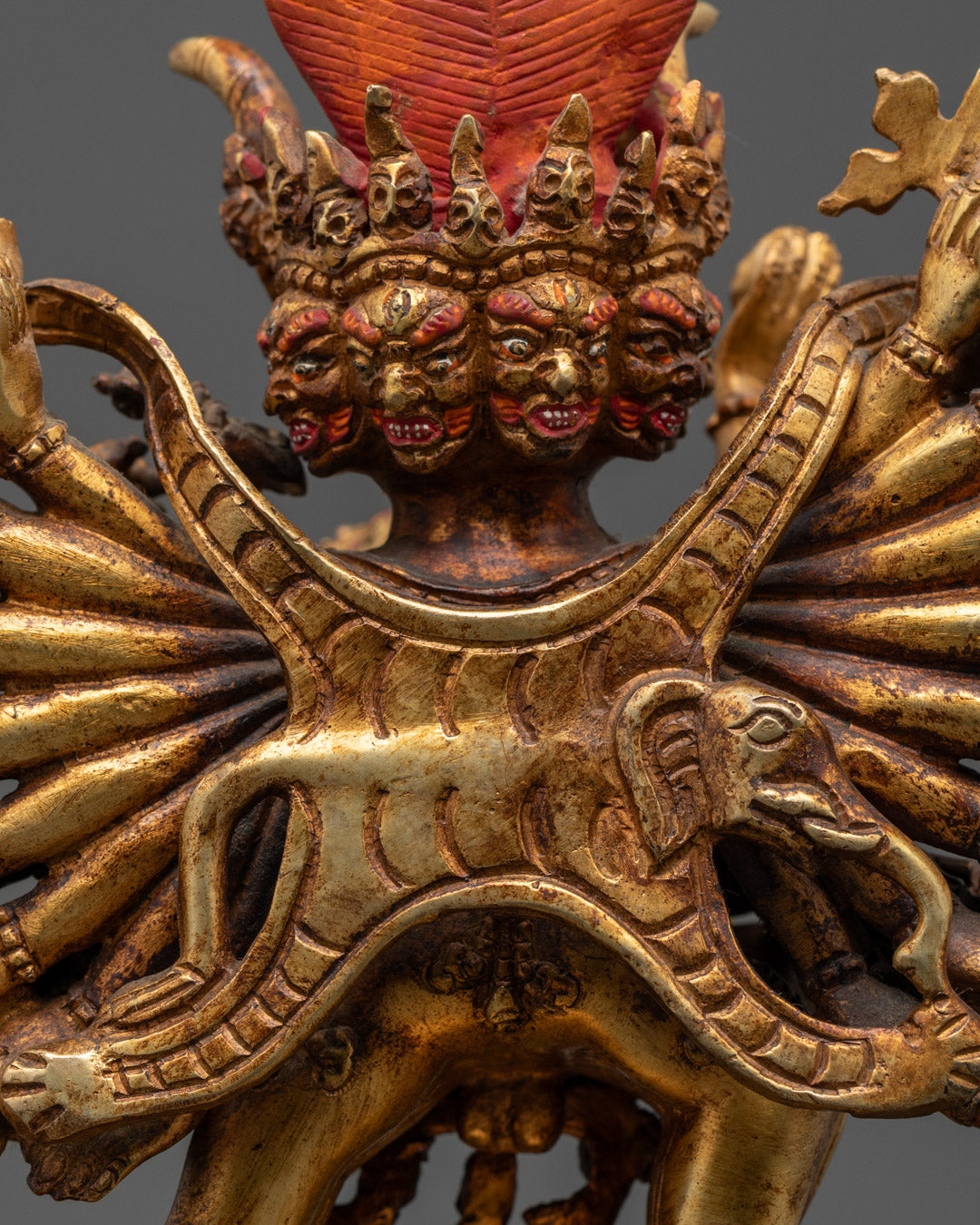 24k Gold Gilded Yamantaka Statue | Perfect for Vajrayana Practice
