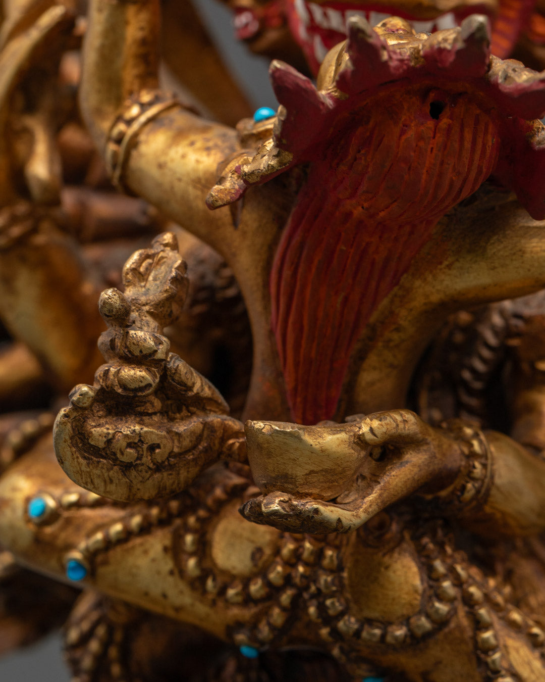 24k Gold Gilded Yamantaka Statue | Perfect for Vajrayana Practice